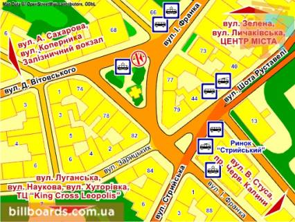 Citylight B in Lviv pl. Franka (ostrivec'), misce 1 scheme