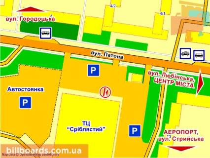 Citylight B in Lviv st. Patona (supermarket "Arsen"), misce 4 scheme