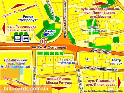 Citylight B in Lviv pl. A. Osmomisla (bila tramvajnoi zupinki) scheme