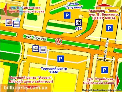 Citylight Р/П in Lviv st. Naukova (bila TC "VAM", na r/s, do st. Strijs'koi), misce 2 scheme