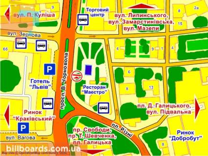 Citylight A in Lviv av. Cornovola, 2 (navproti gotelu "L'viv"), misce 3 scheme