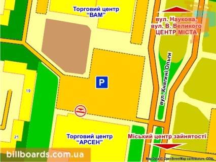 Citylight B in Lviv st. Naukova (supermarket "Arsen"), misce 2 scheme