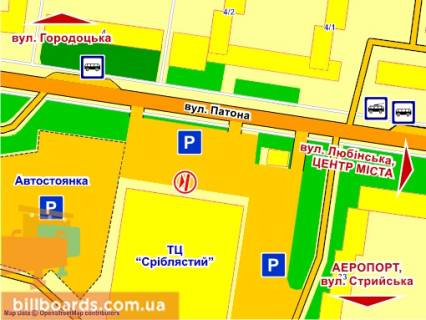 Citylight A in Lviv st. Patona (supermarket "Arsen"), misce 3 scheme
