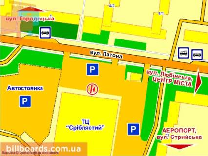 Citylight B in Lviv st. Patona (supermarket "Arsen"), misce 3 scheme