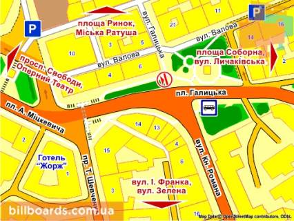 Cityscroll B in Lviv pl. Galic'ka - st. Galic'ka (parna storona)  skroll scheme