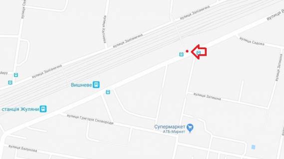 Billboard A in Vishnev, 6х3  m. Visneve, st.Cornovola scheme
