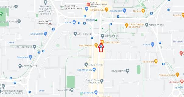 Billboard B in Kyiv, 6х3  av. Obolonskij, 22V scheme