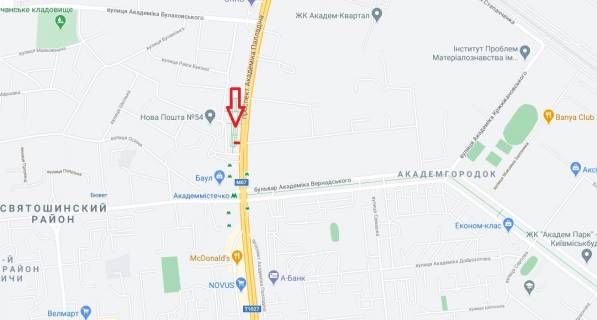 Billboard A in Kyiv, 6х3  av. Akademika Palladina, 34 (navproti) scheme