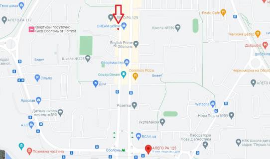 Billboard B in Kyiv, 6,20х3,15  av. Obolons'kij, 13 scheme