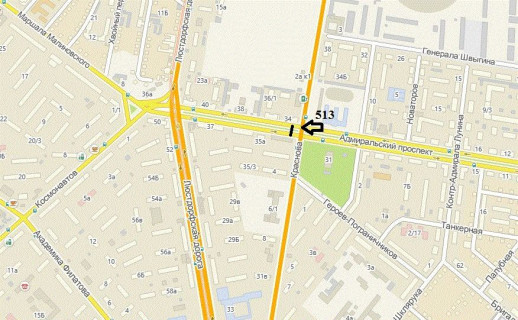 Prismatron, Prism A in Odessa, 3х6  вул. Краснова - Пр. Адміральський ( на роздільній смузі)  - 615063 scheme
