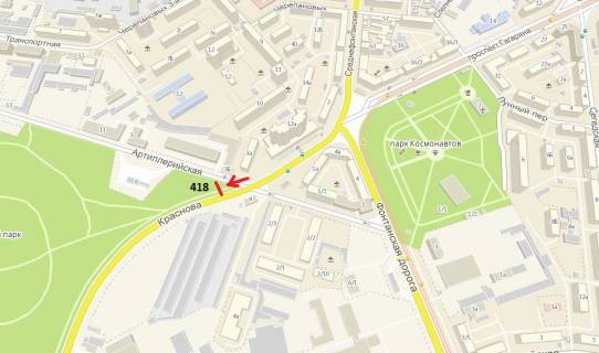 Prismatron, Prism A in Odessa, 3х6  st. Krasnova - st. Artillerijskaa (Artillerijskij park) (Prizma levaa) - 411742 scheme