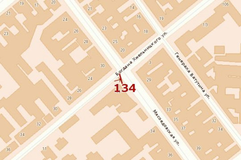 Billboard A in Odessa, 3x6  st. B.Hmel'nickogo - st.Masoedovskaa (bol'nica No 1)  scheme