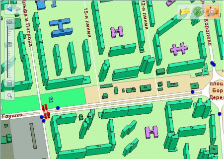 Billboard A in Odessa, 3х6  pr-t Ak.Glusko, 25 - st. Il'fa i Petrova Ceburaska (na MakDonal'ds) scheme