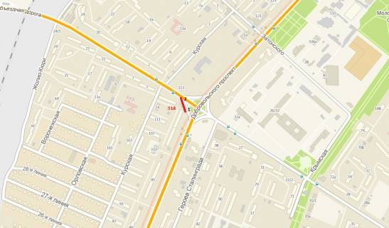 Billboard A in Odessa, 3х6  Pr. Dobrovol's'kogo - st. Ak. Zabolotnogo, 1 (liva) scheme