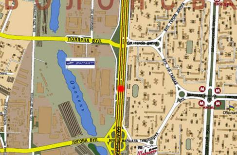 Prismatron, Prism A in Kyiv, 3х6  st. Bogatyrskaa (razdelitel', v centr) zavod "Obolon'" (prizma A2) - 189050 scheme