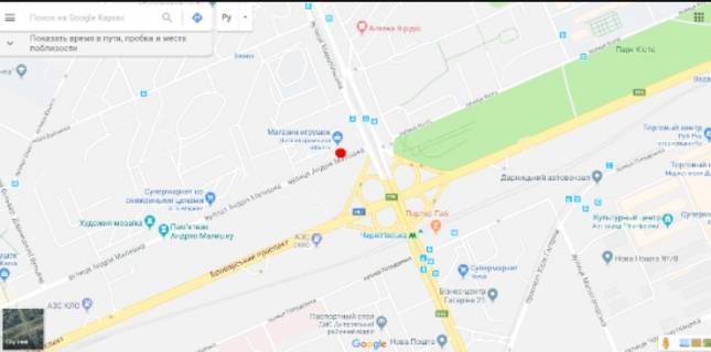 Billboard B in Kyiv, 3х6  st. Andrea Malyska 39, v storonu st.Bratislavskaa scheme