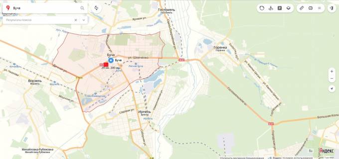 Billboard B in Bucha, 3х6  M-07 Kiev-Buca-Vorzel'-Kovel' 29 km. 200 m. (B) scheme