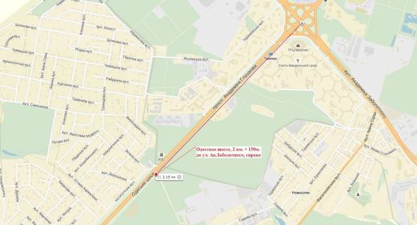 Billboard A in Gatne, 3х6  prosp. Gluskova 13 km 200 m scheme