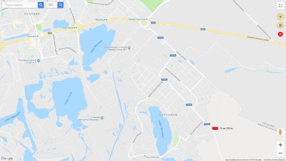 Billboard A in Kyiv, 3х6  Bortnici ,naprotiv st.sem'i Rudinskih    0 . 350 (A) scheme