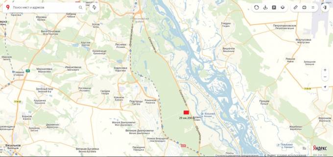 Billboard B in Koncha-Zaspa, 3х6  R-01 Konca-Zaspa,Kiev-Obuhov 29 km 200 m scheme