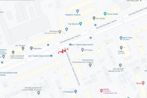 Prismatron, Prism A in Kyiv bul'v. Vaclava(Lepse) Gavela 31/ Geroiv Sevastopola 1 PRIZMA - 408006 scheme