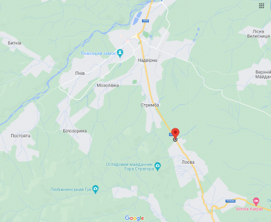 Billboard B in Loeva, 3х6  N09, Ivano-Frankivs'ka oblast' scheme