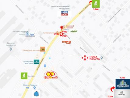 Billboard B in Ugriniv (Ivano-Frankivsk region), 3х6  Galic'ka, Himikiv scheme