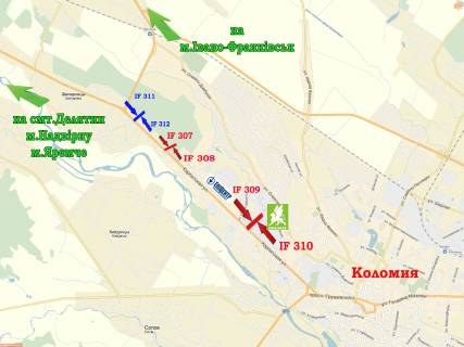 Billboard B in Colomia, 3x6  Kolomia-Separivci  vizd (B) _do Epicentru (1.5km), do AZS OKKO (3km) scheme