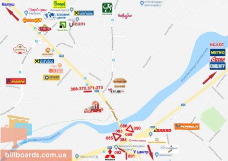 Billboard A in Ivano-Frankivsk Galic'ka-Celevica (mist)  niz A (prizma) scheme