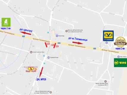 Billboard  in Ivano-Frankivsk, 3х6  Незалежності, Тисменицька, Юності scheme