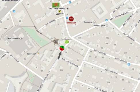 Citylight  in Ivano-Frankivsk, 1.8х1.2  Грушевського scheme