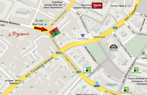 Billboard B in Ivano-Frankivsk, 3х6  Pilipa Orlika scheme