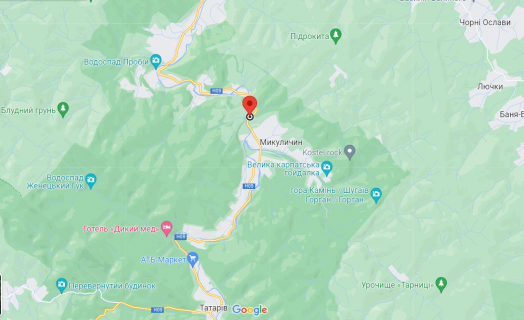 Billboard A in Mykulychyn, 3х6  st. Grusevs'kogo, Aremce, Ivano-Frankivs'ka oblast' scheme