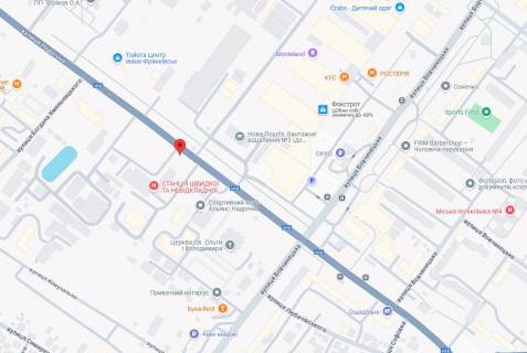 Billboard A in Ivano-Frankivsk, 3х6  Nadricna do Velesu st A scheme