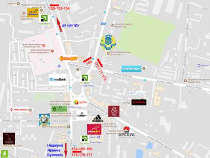 Prismatron, Prism A in Ivano-Frankivsk, 3х6  Konoval'ca, Banderi, Rebeta, Evropejs'ka plosa - 435208 scheme