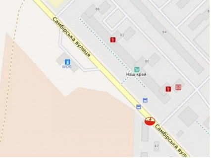 Billboard A in Drogobich вул. Самбірська, автобусна зупинка scheme