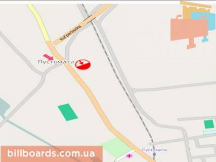 Billboard B in Pustomity, 3x6  vizd zi L'vova u Pustomiti scheme