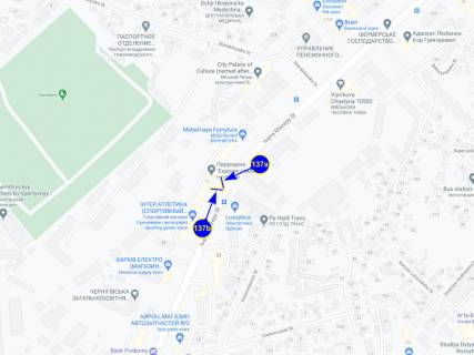 Billboard B in Chernihiv st. Mazepy 25 (storona B) scheme