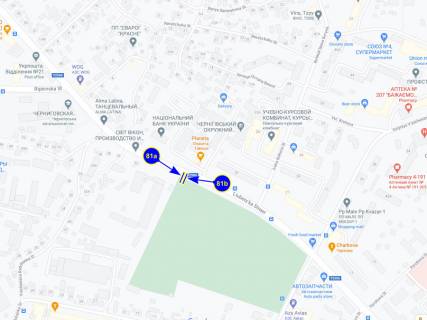 Billboard A in Chernihiv st. Lubecskaa, 34 (storona A) scheme