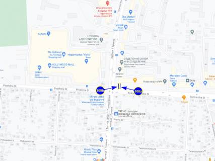 Billboard A in Chernihiv ul 1 maa h St.Rokossovskogo (storona A) scheme