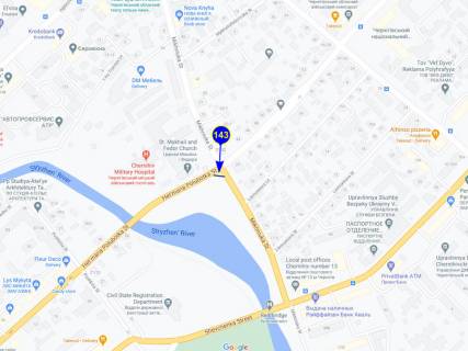 Billboard B in Chernihiv, 6х3  st. Get'mana Polubotka 40 h st. Mihnuka scheme