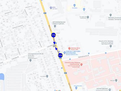 Billboard B in Chernihiv, 6х3  prospekt Mira h st. Kirova (storona B) scheme