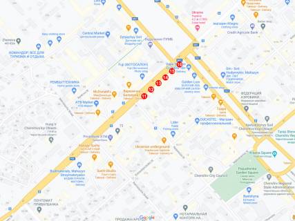 Citylight B in Chernihiv, 1,2х1,8  prospekt Pobedy, 83, mag Ananas (storona B) scheme