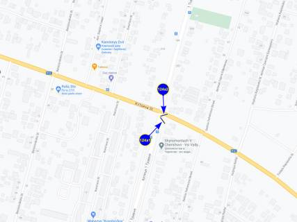 Billboard A in Chernihiv ul 1 maa h St.Kol'cevaa (storona A k 1 maa) scheme