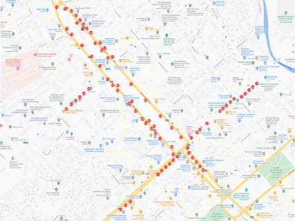 Citylight A in Chernihiv, 1,2х1,8  triedr prospekt Mira h prospekt Pobedy mag Allo (storona B) scheme