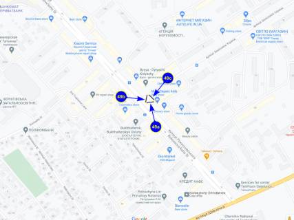 Billboard B in Chernihiv st. Rokossovskogo h st. Odincova (storona C) scheme