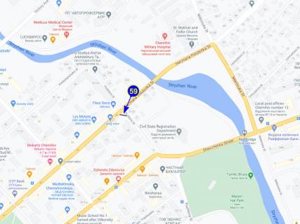 Billboard A in Chernihiv, 6х3  st. Get'mana Polubotka h st. Puskina scheme