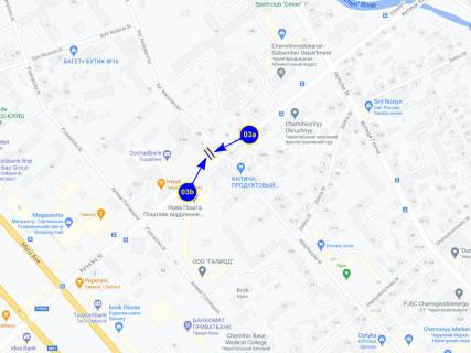 Billboard A in Chernihiv st. Kievskaa h st. Mstislavskaa (storona A) scheme