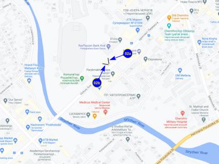 Billboard B in Chernihiv prospekt Pobedy 110 (storona B) scheme
