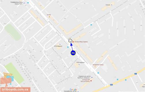 Billboard A in Chernihiv Rokossovskogo st. / st. Odincova scheme